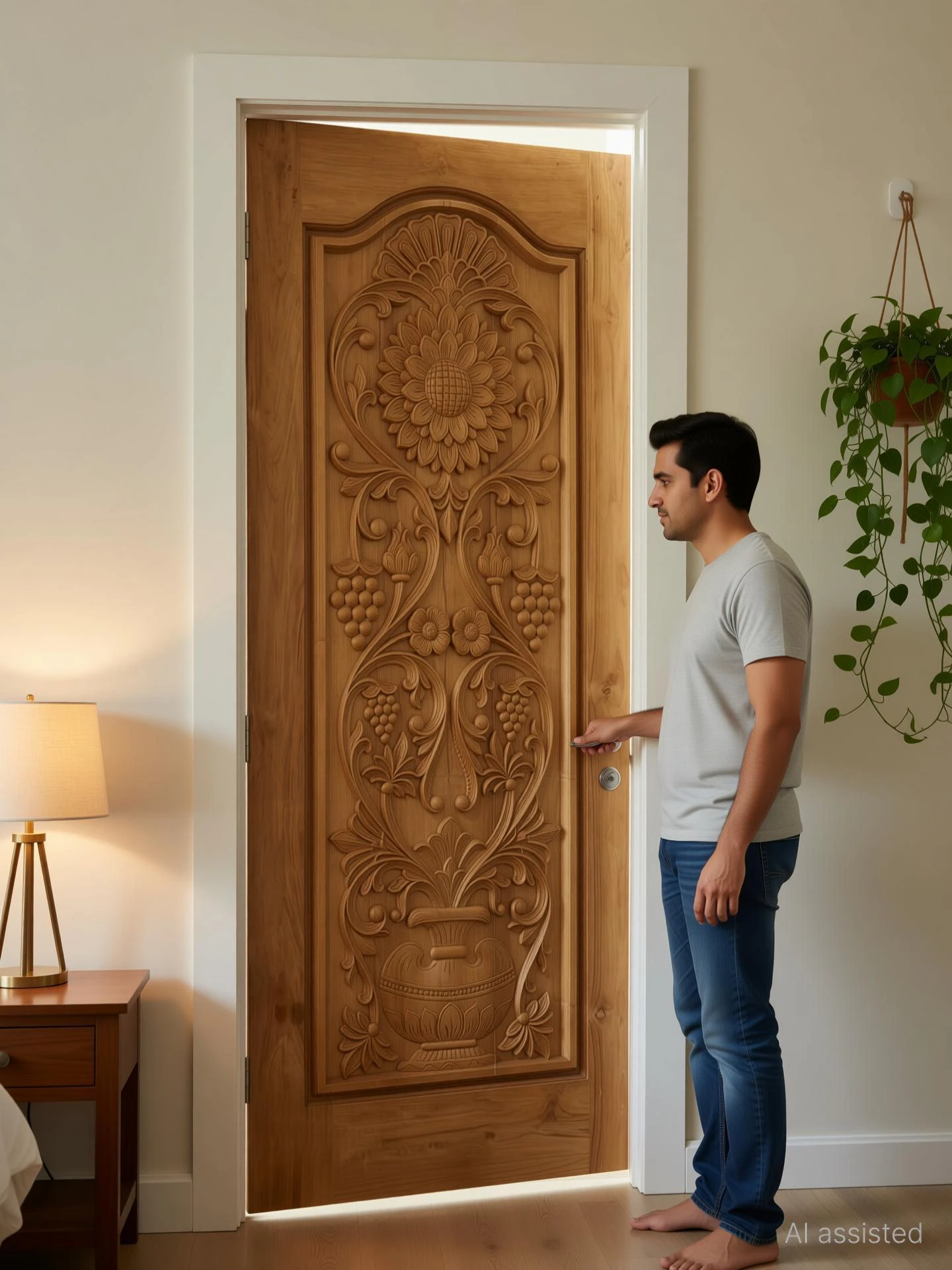 Howrah timber 1 Panel akashmoni Door Interior Door (Timber)