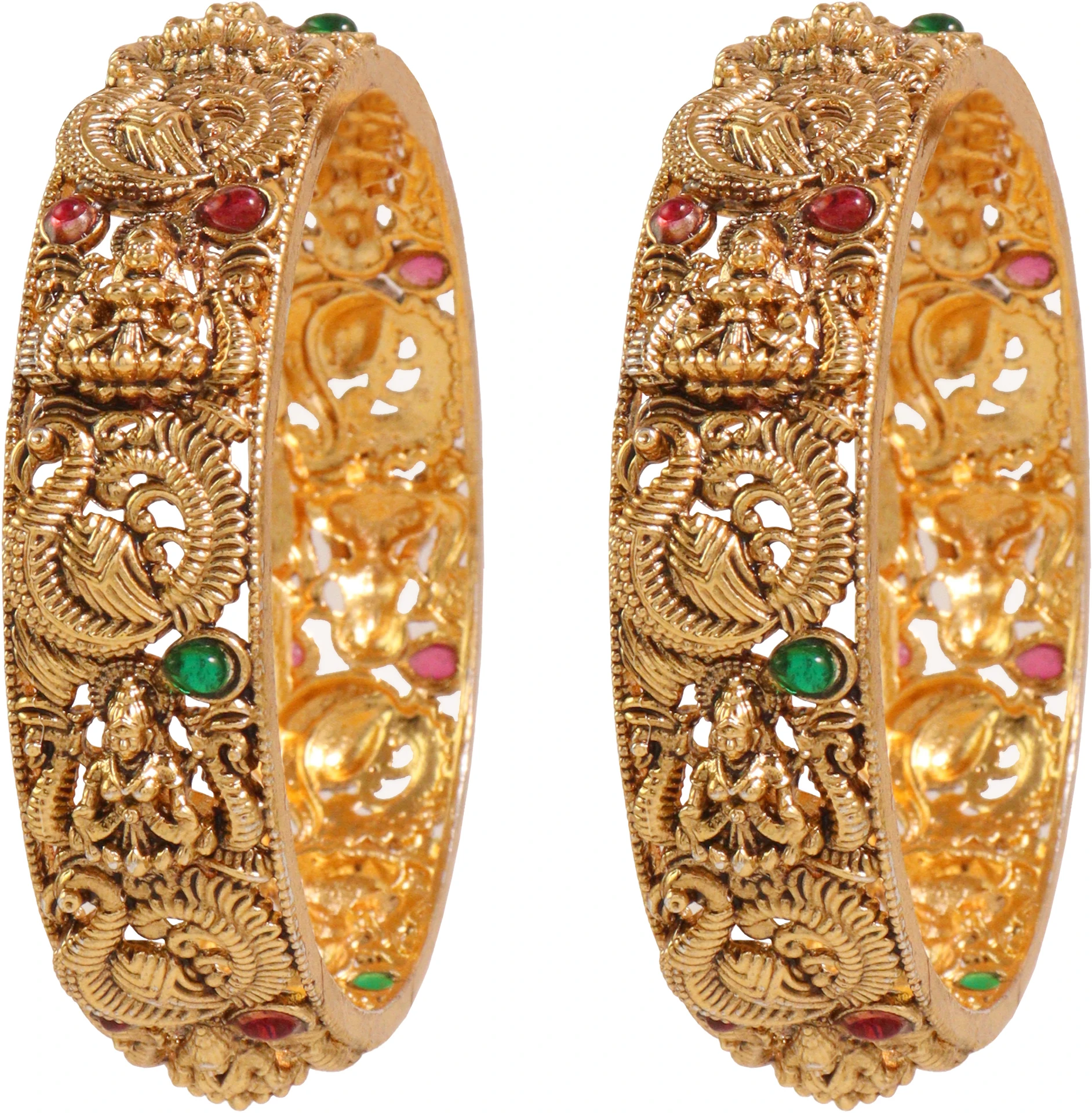 GOLD Copper Gold-plated Bangle Set