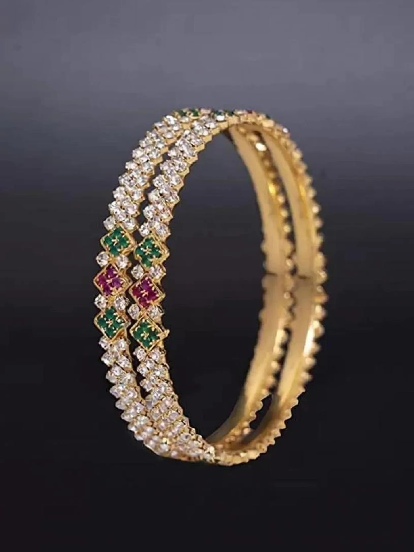 GOLD Copper Gold-plated Bangle Set