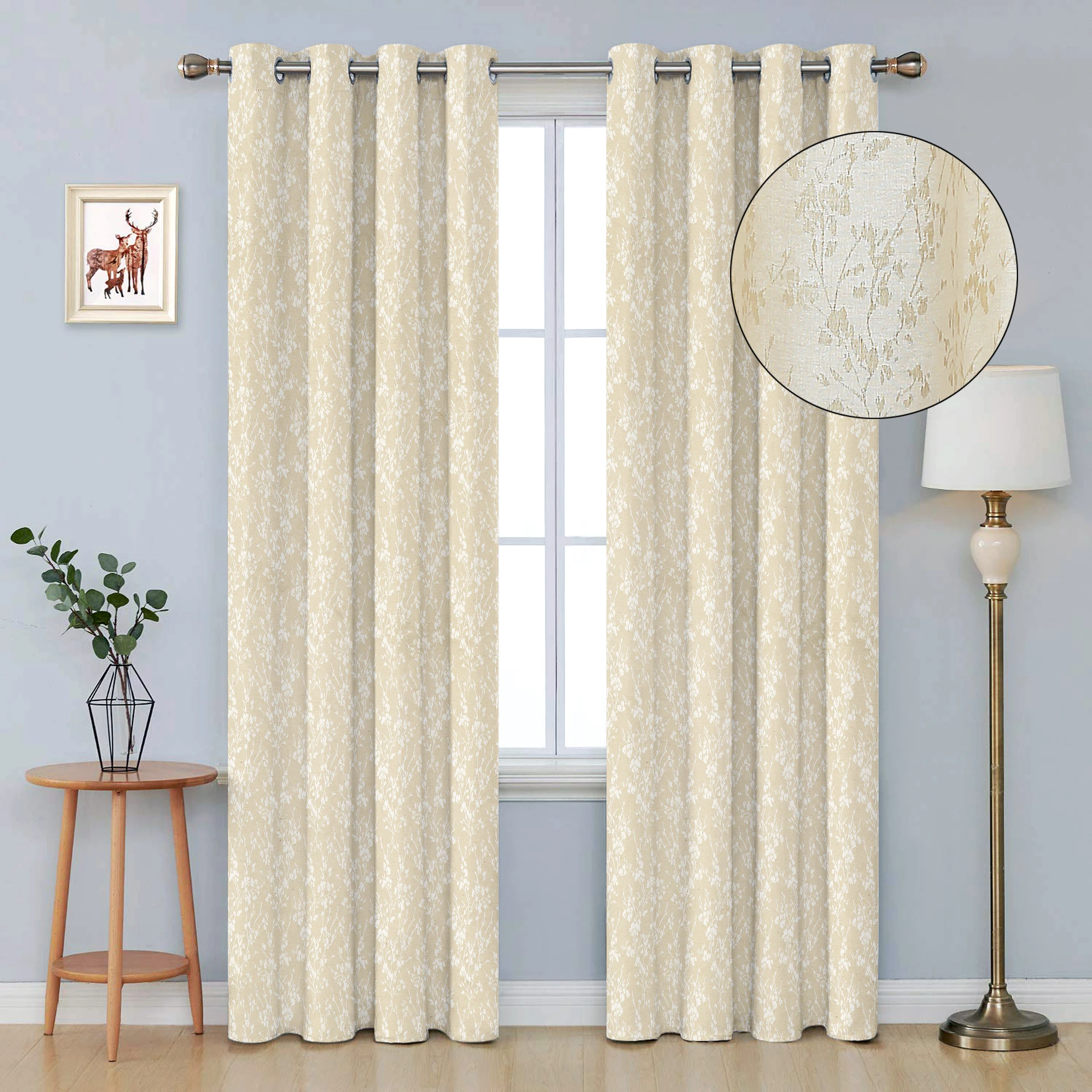 Ruhi Home Furnishing 214 cm (7 ft) Door Cotton Room Darkening Curtain