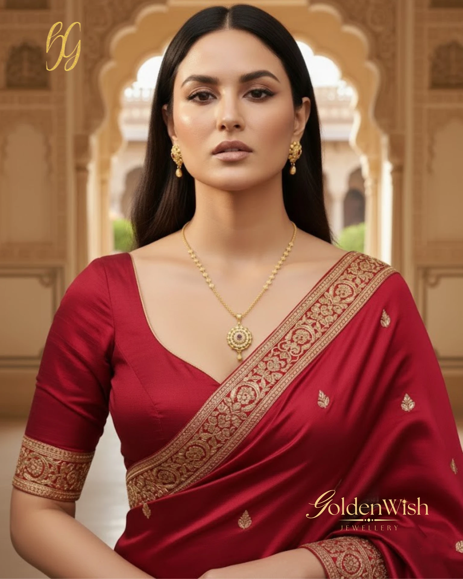 GR Jewellery Brass Gold-plated Gold Jewel Set (Pack of 1)