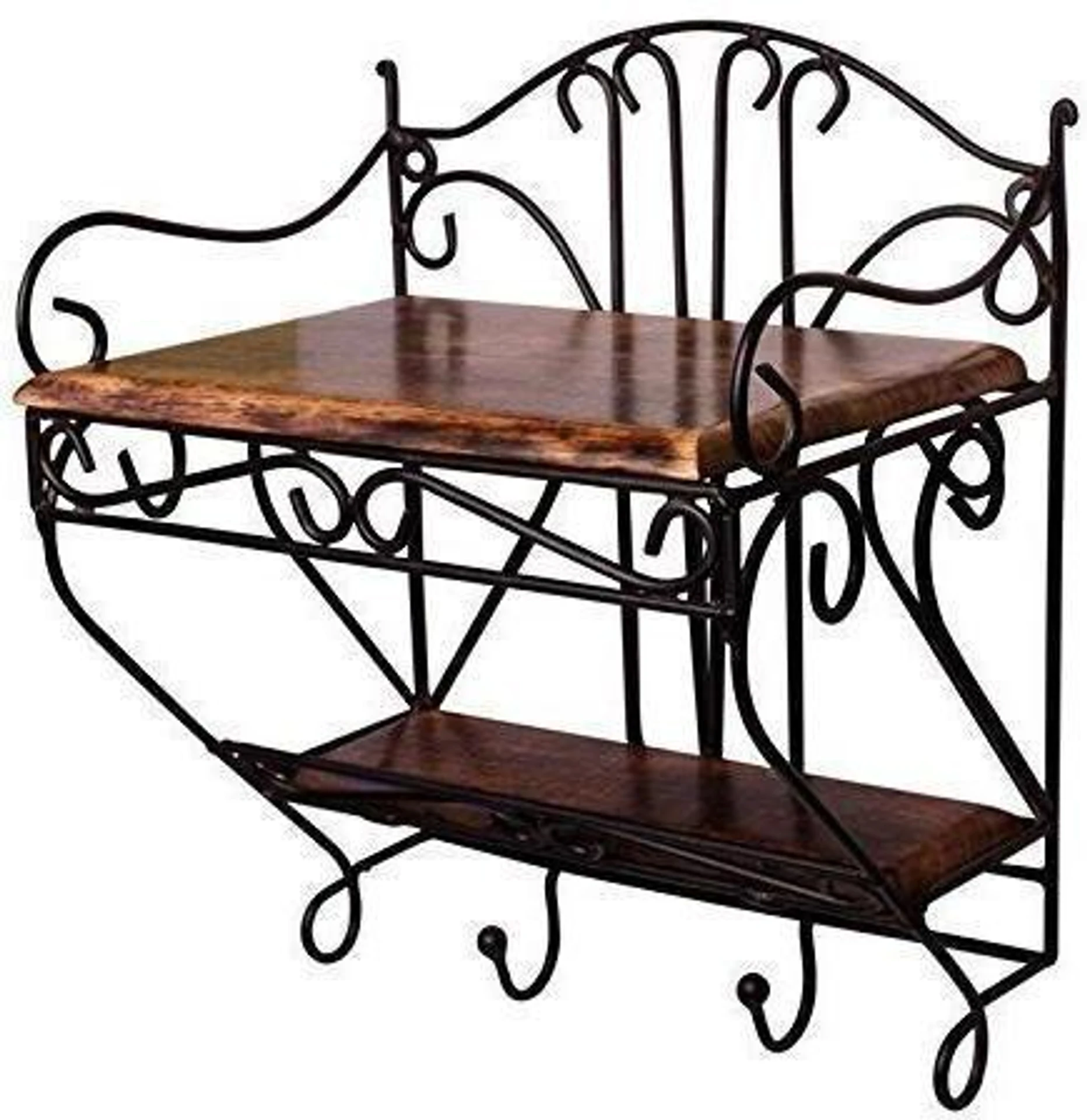 home design mart Iron, Wooden Wall Shelf