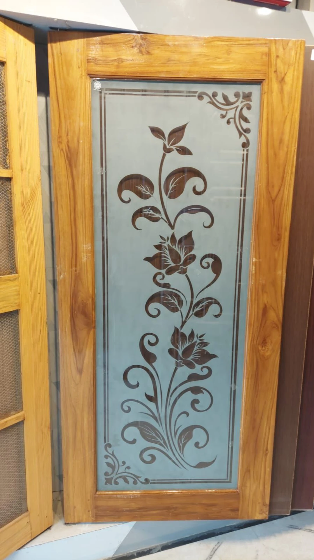 wood Polish glass door Interior Door