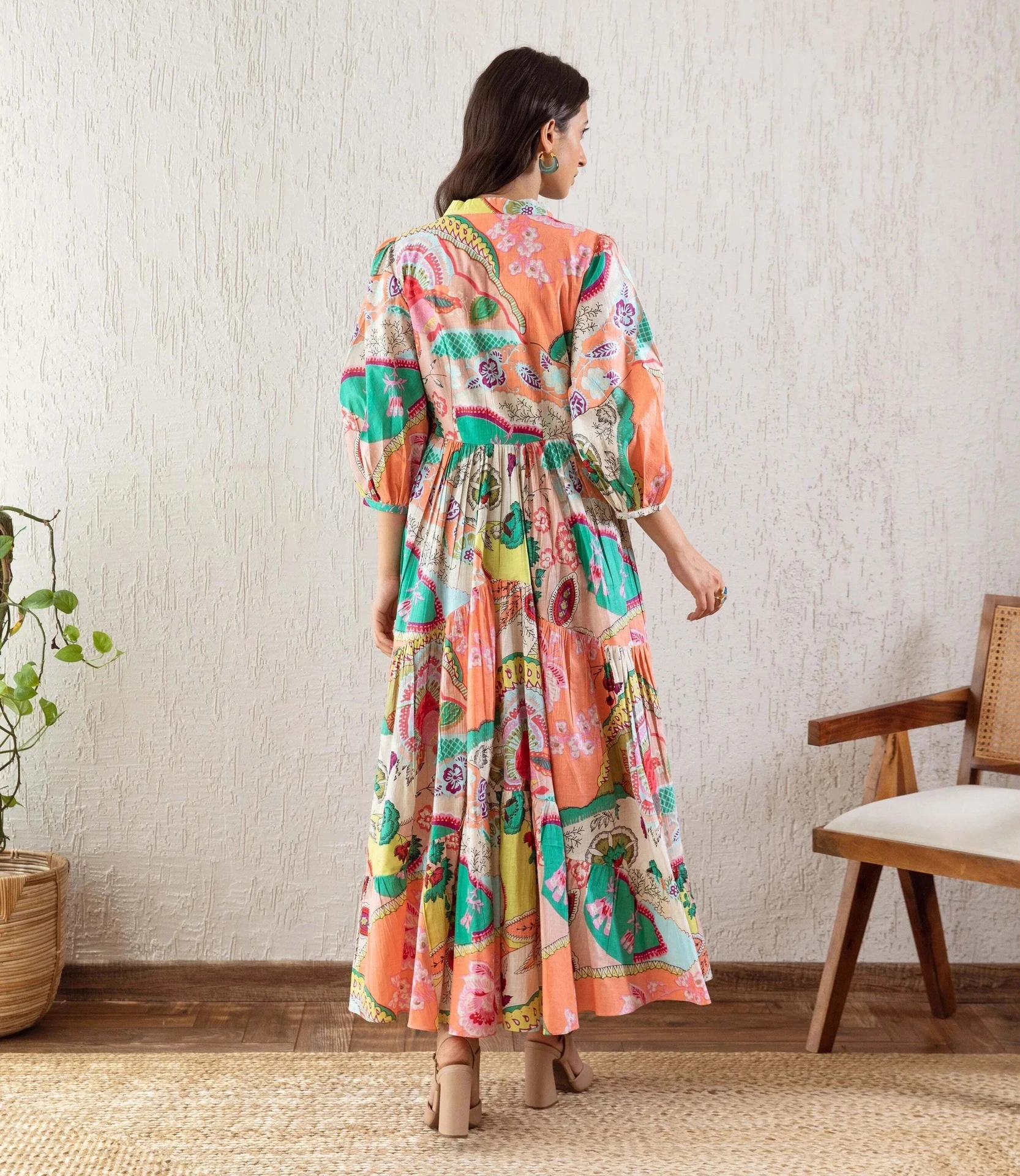 Honky Tonky Women Fit and Flare Multicolor Maxi/Full Length Dress