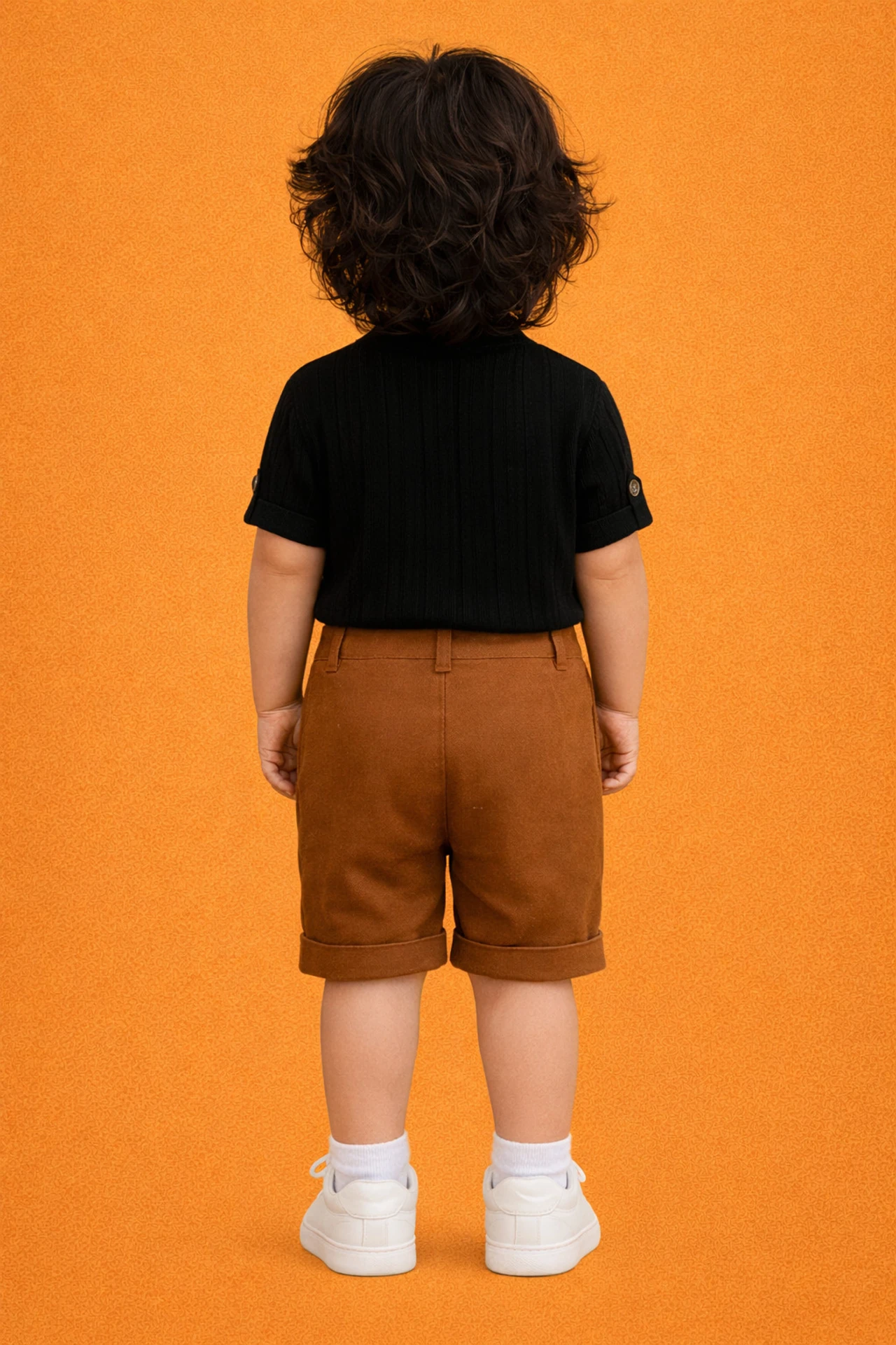 Poonam Fashion Boys Casual Shirt Shorts (Black, Brown)