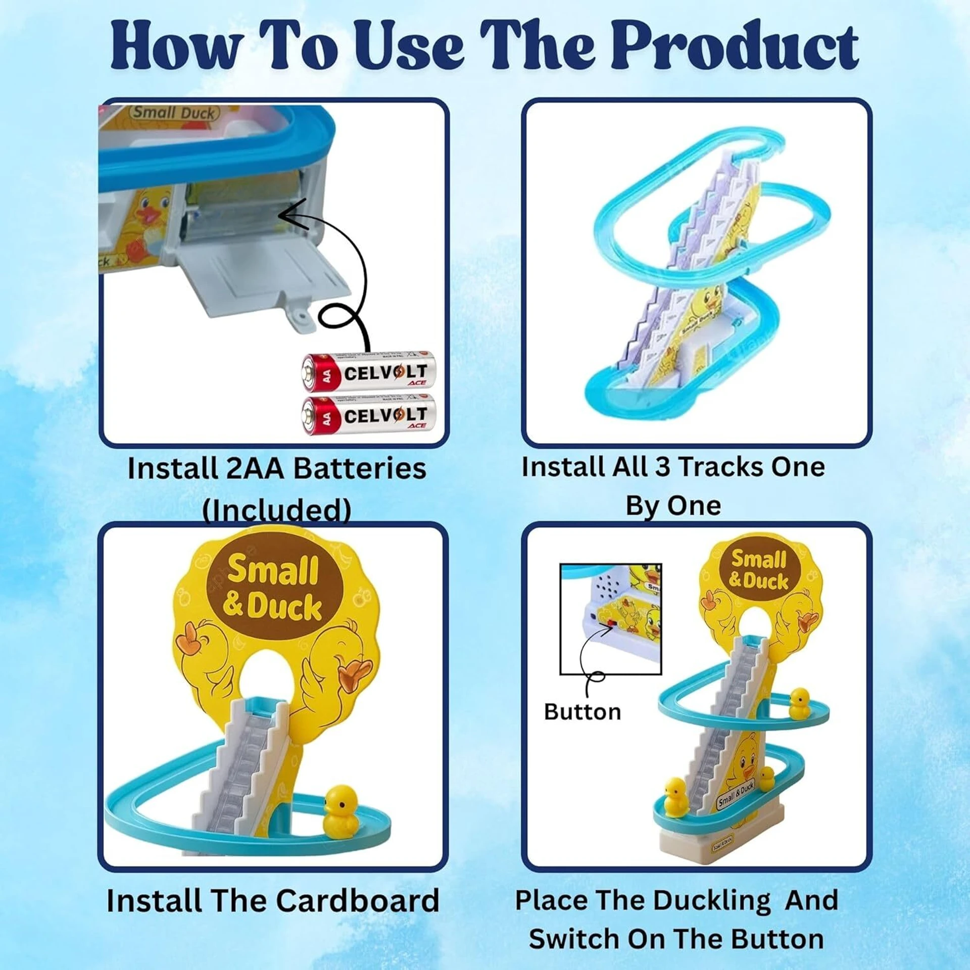 BTC Duck Slide Toy Set,Duck Track Toys for Kids