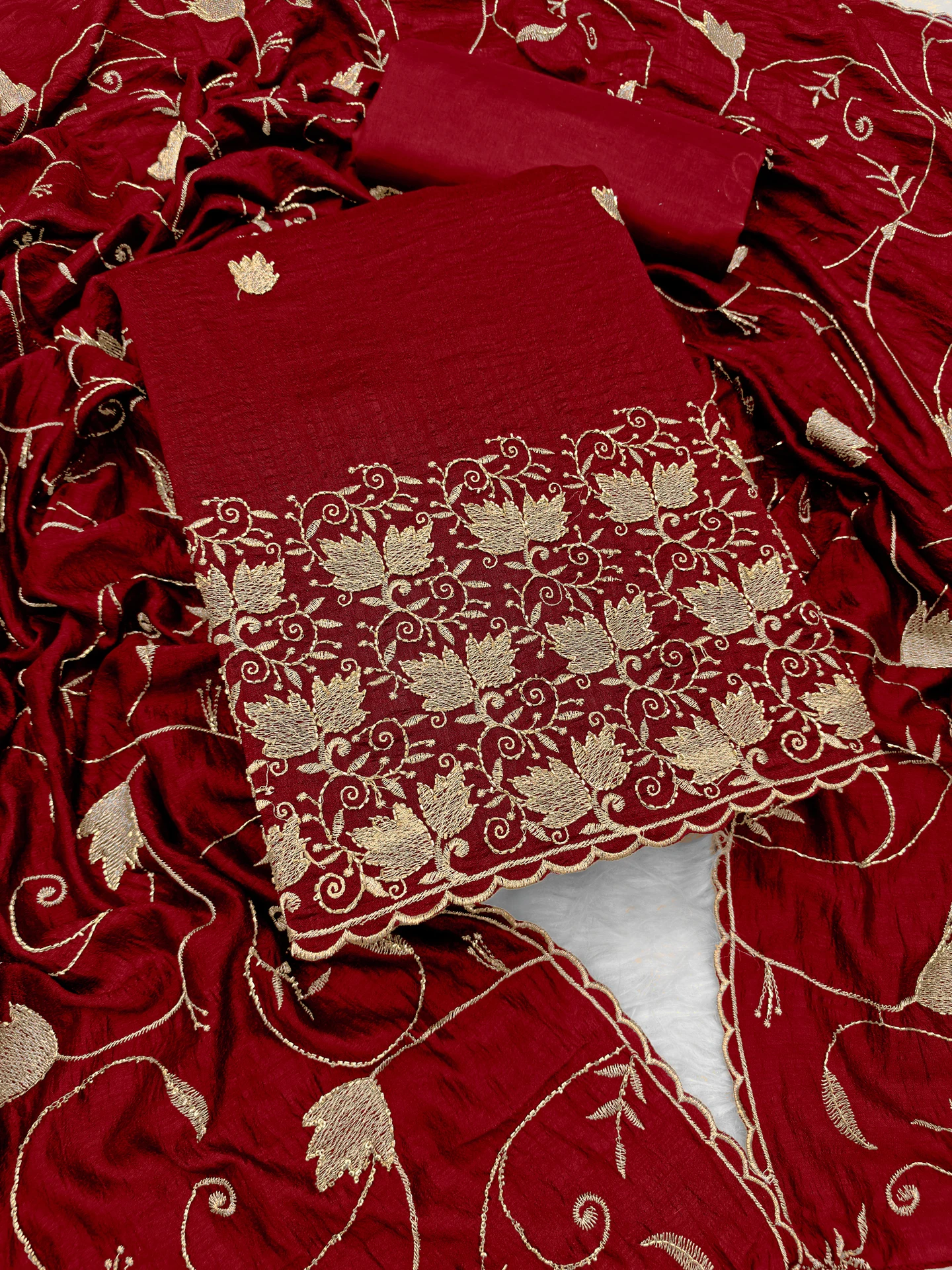 Unstitched Pure Silk Salwar Suit