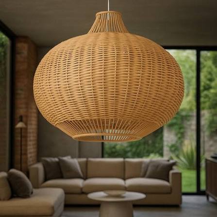 Woven Rattan Pendant Light