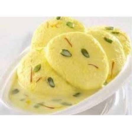 Round Shape Sweet And Tasty Yellow Soft Mouth Watering Rasmalai Sweet Dessert