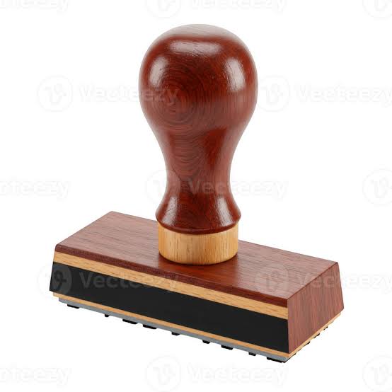 Classic wooden handle rubber stamp