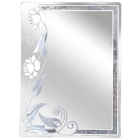 Wall Mounted White Bathroom Glass Mirror, Size: 24 X 12inch