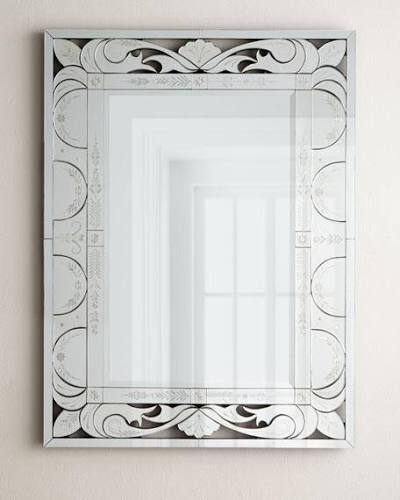 Rectangle Venetian Etched Frame Mirror
