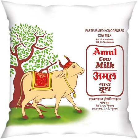 Amul Pasteurised Cow Fresh Milk| Pouch 500 l