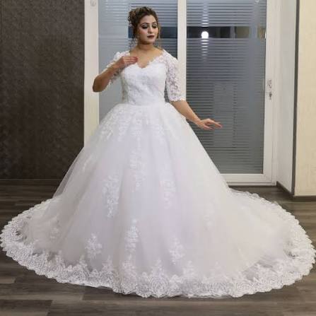 Catholic Christian Wedding Dress White Long Sleeve Bridal Gown