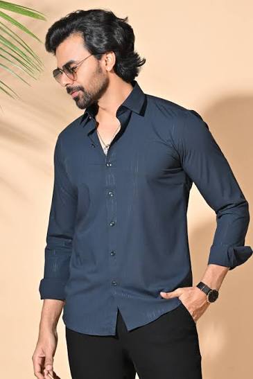 Teal Terylene Stylish Shirts for Men