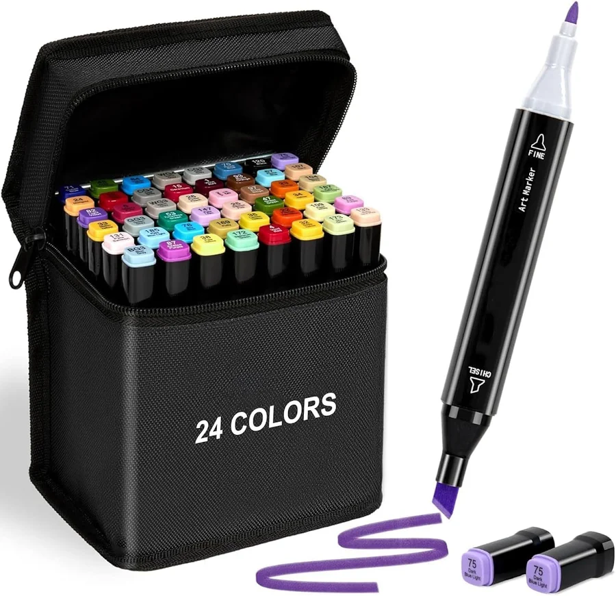 4WAZQAG Dual Tip Colorful Art Markers Sketch Pens