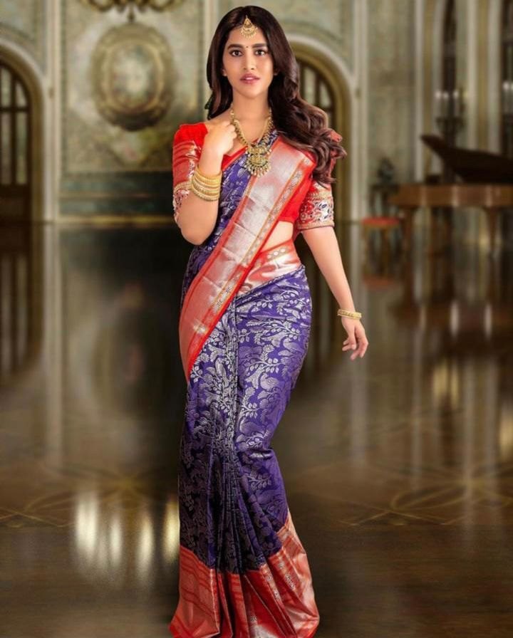 Purple Party Wear Face Deal Designer Banarasi Silk Saree For Women