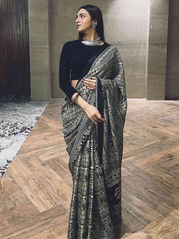 Black Printed Saree