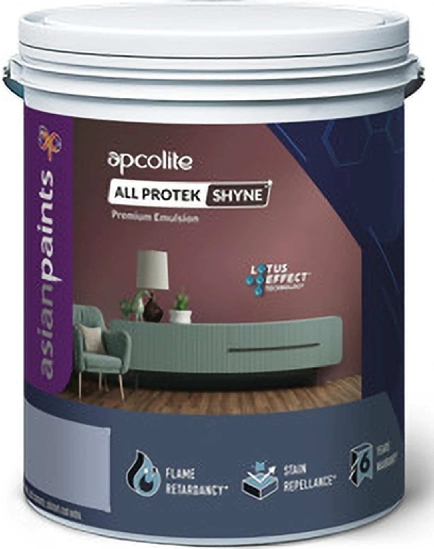 Asian Paints Apcolite All Protek Shyne 20L White Emulsion Wall Paint