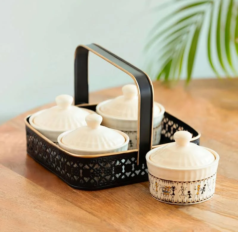 Handcrafted Ceramic Pickle Jars Set
