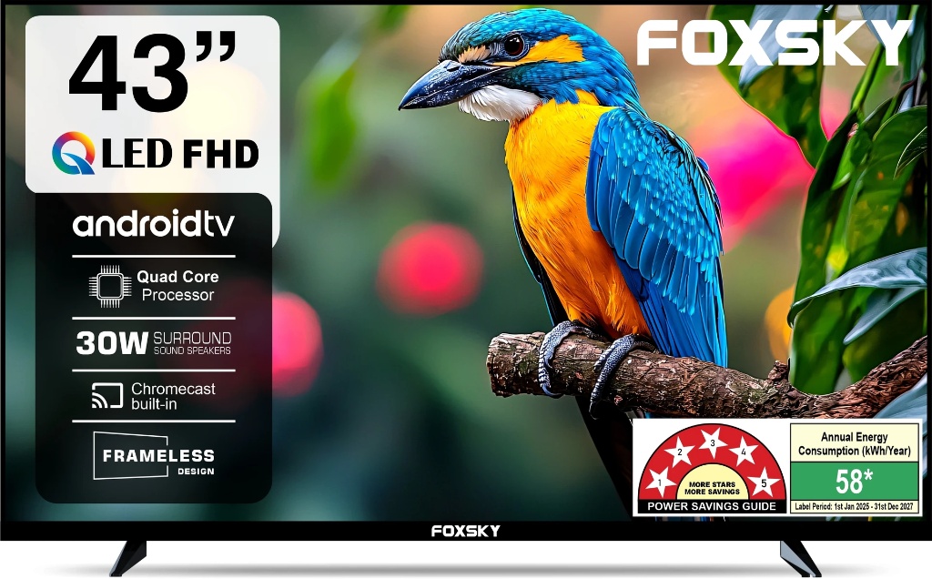 Foxsky 109 cm (43 inch) QLED Full HD Smart Android TV