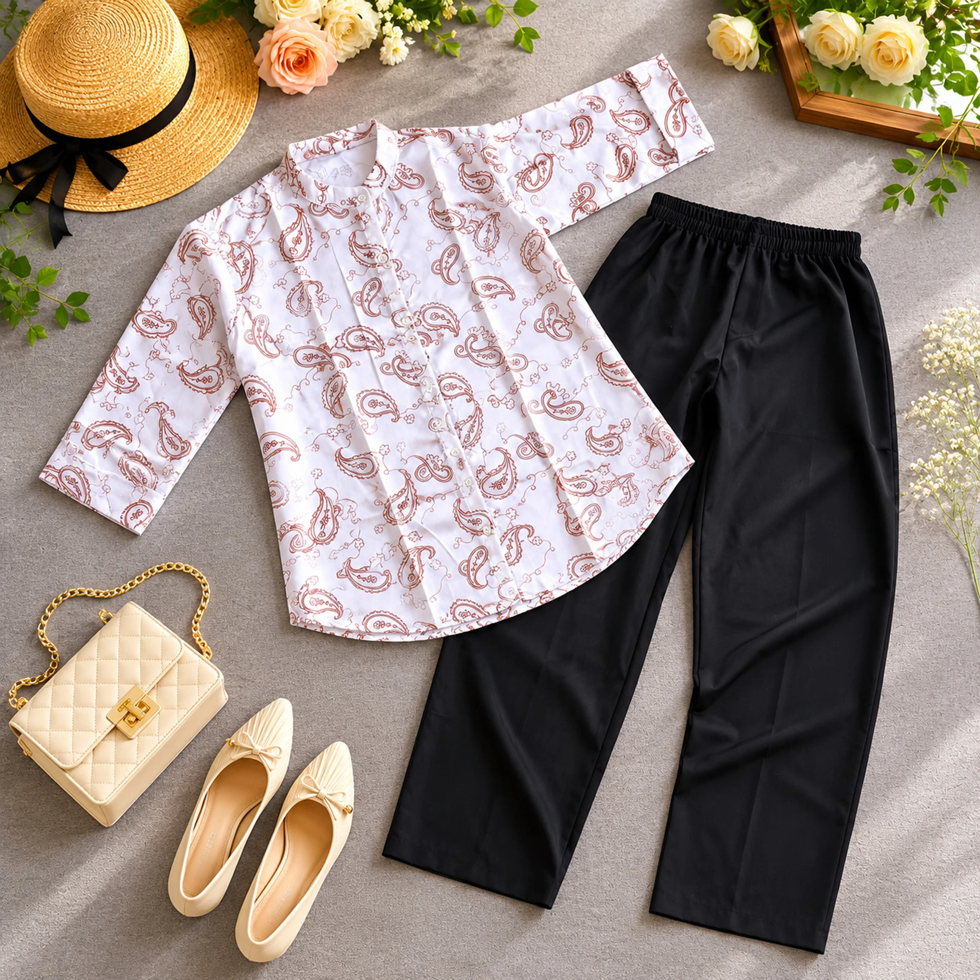 Rayon Shirt Palazzo Set