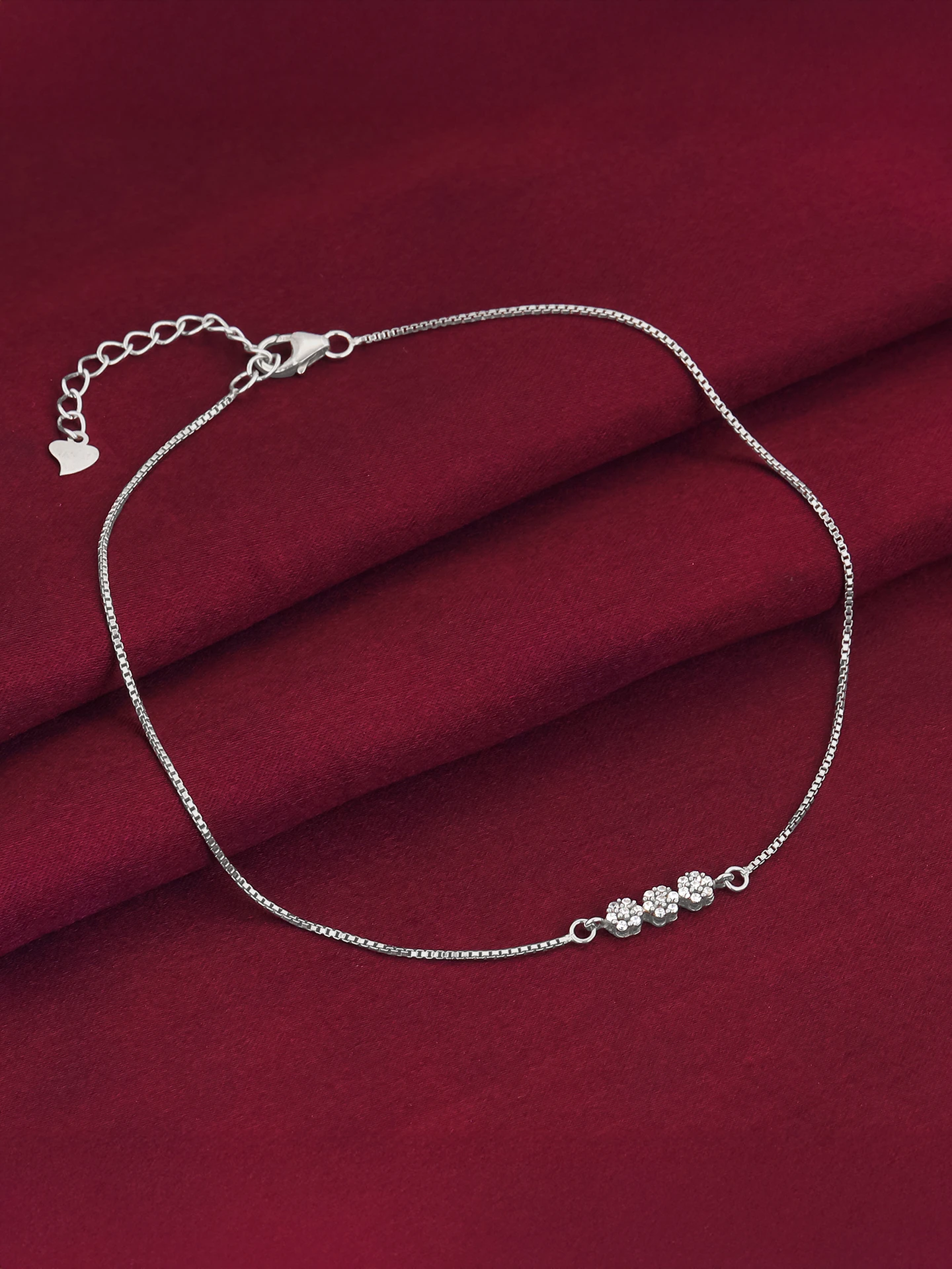 GIVA 925 Silver Flora Anklet