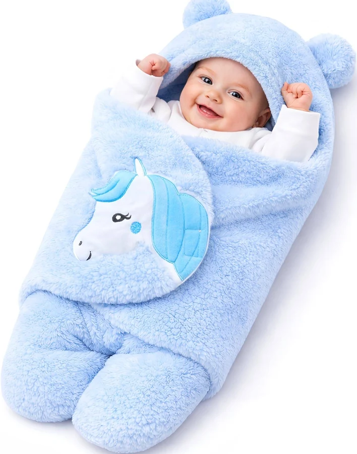 BRANDONN Baby Blanket New Born Hooded Wrapper Cum Baby