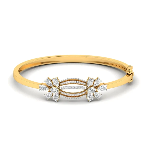 Gold-Plated Floral Bangle