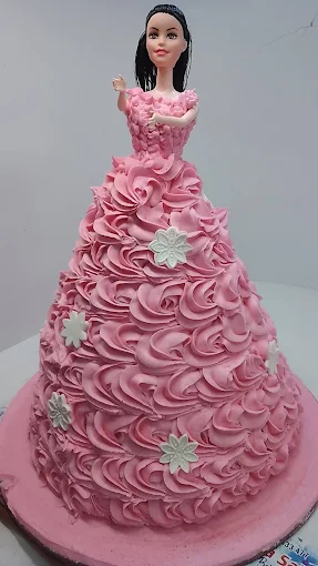 pink barbie cake