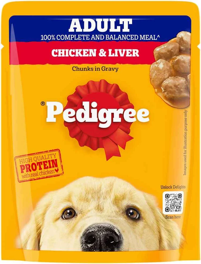 Pedigree Adult Wet Dog Food Chicken & Liver Chunks in Gravy