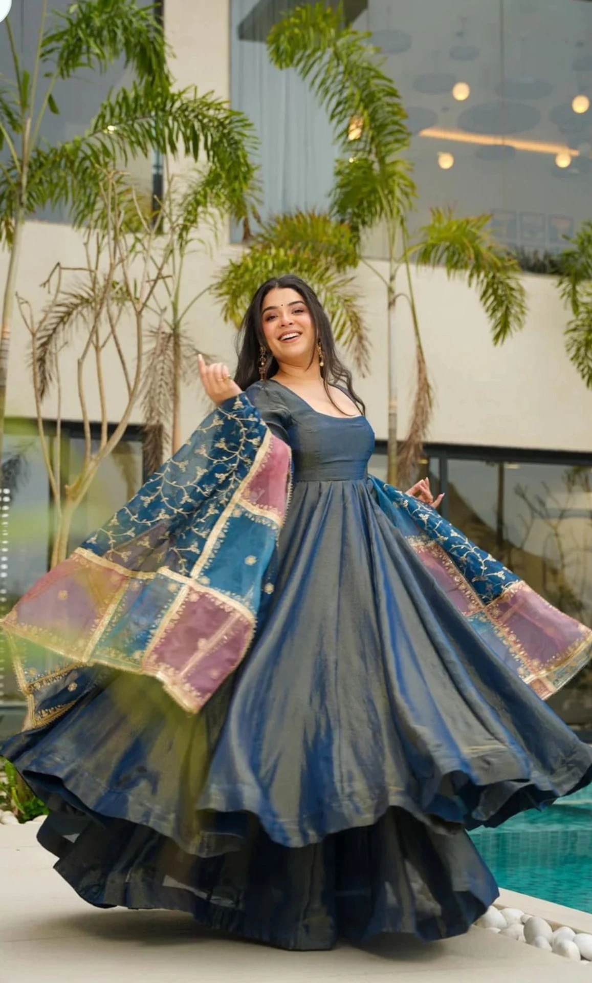 Anarkali Gown (Dark Blue)