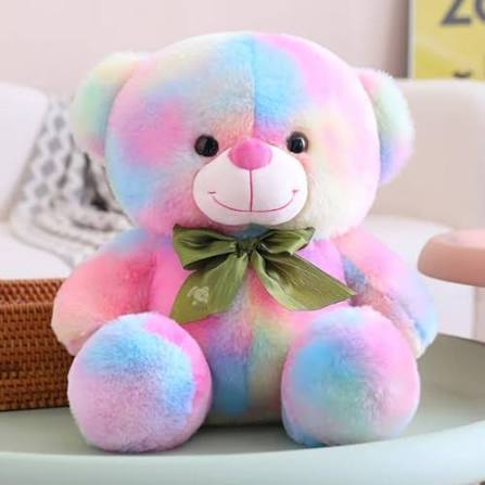 Storio Toy Cute Rainbow Colored Huggable Teddy Bear