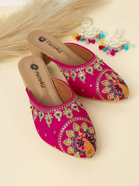 women stylish ethnic fancy heel sandal