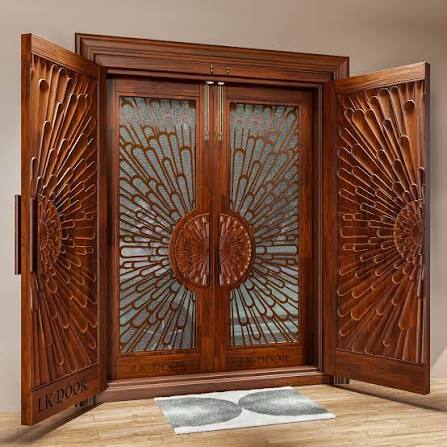 Double Wooden door pair with Mesh Enhance your home