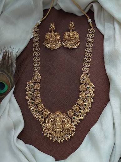 Antique Nakshi Work Lakshmi Necklace Set