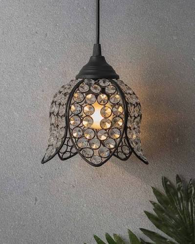Crystal Hanging Lotus Jhumar Pendant Ceiling Light