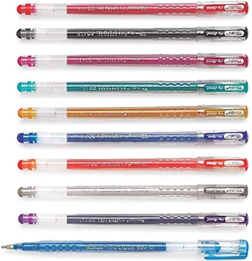 10 Multicolor Glitter Ink Pens