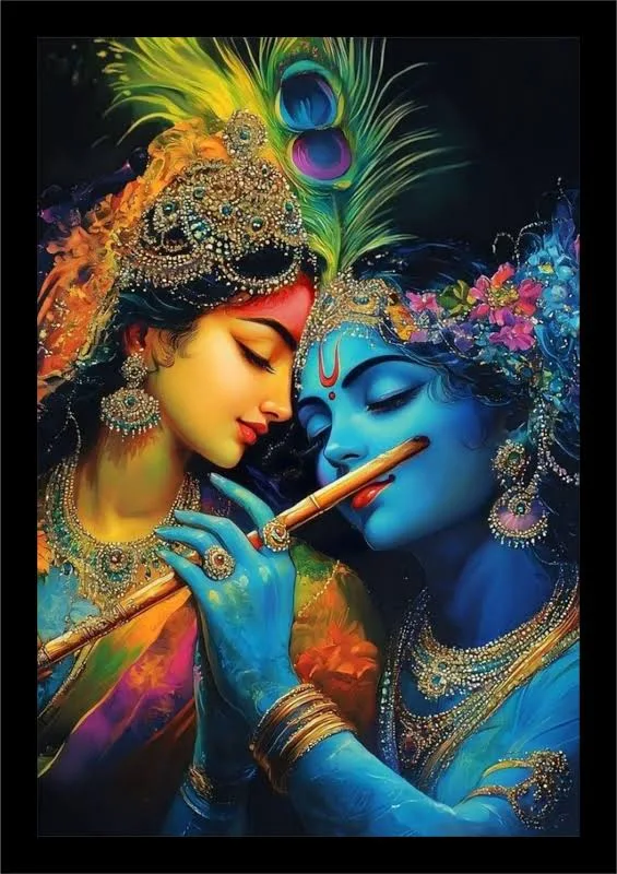 CRAFT Radha Krishna Divine Art Print