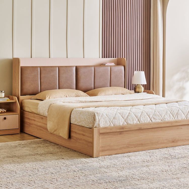 Lexus Savanna Queen Bed with Hydraulic Storage – Brown
