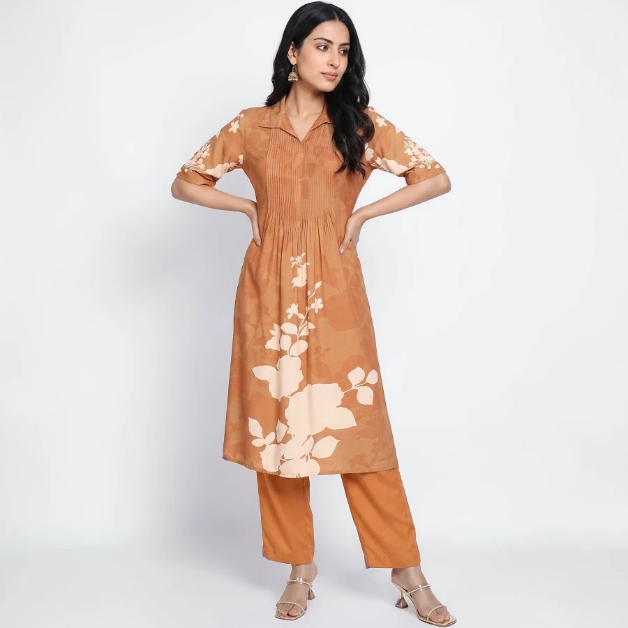 Printed Straight Kurta with Pant Set