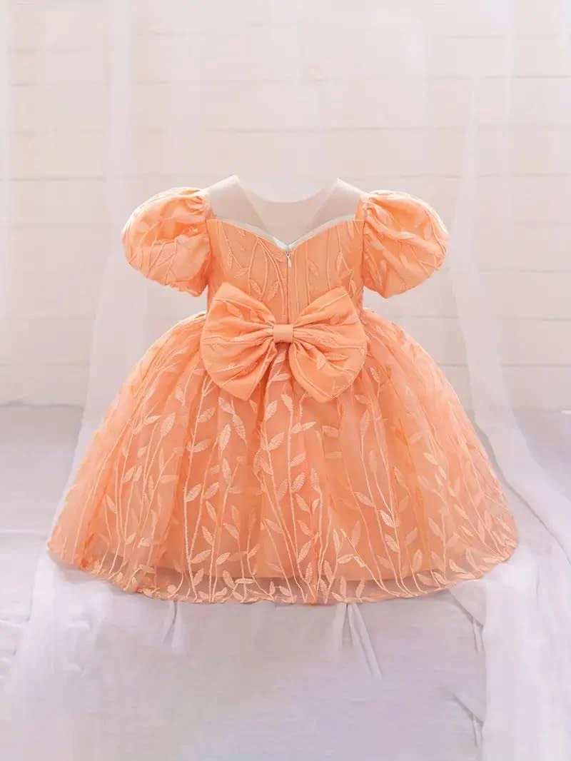 TAGAS Girls Floral Embroidered Party Dress