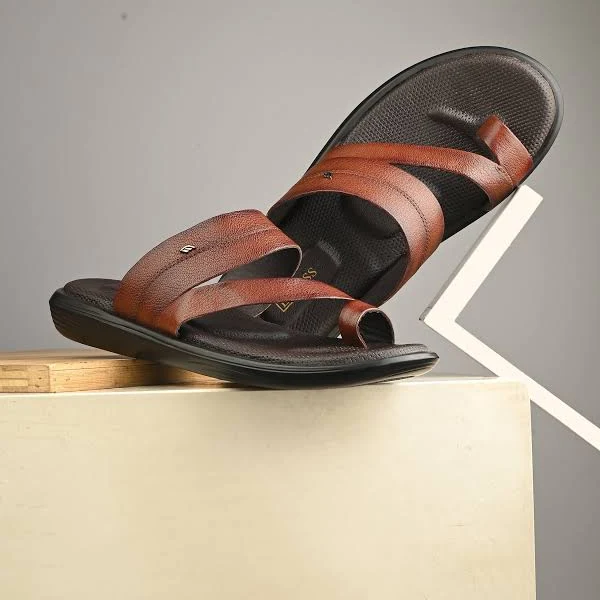 Egoss Leather Slippers For Men