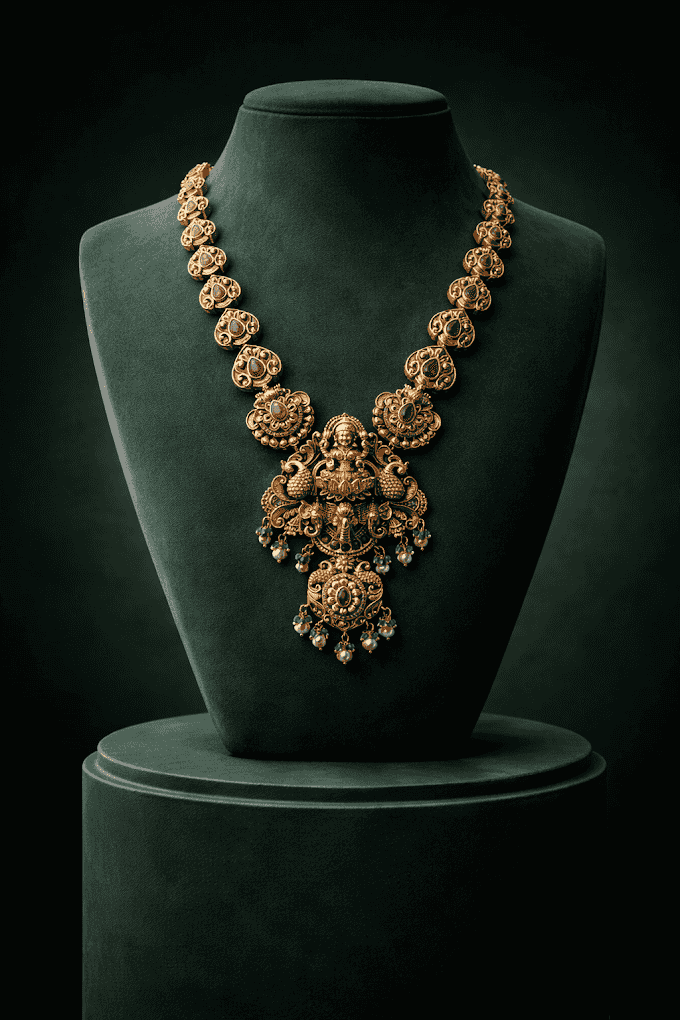 Traditional Lakshmi Temple Bridal Necklace
