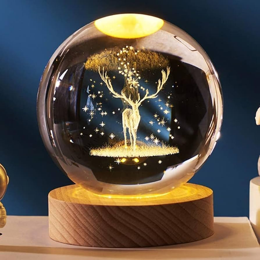 eumqestoer 3D Galaxy Crystal Ball Night Light