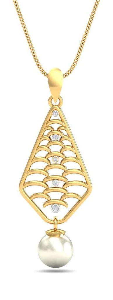 KuberBox 18K Yellow Gold Splendid Pearl Pendant