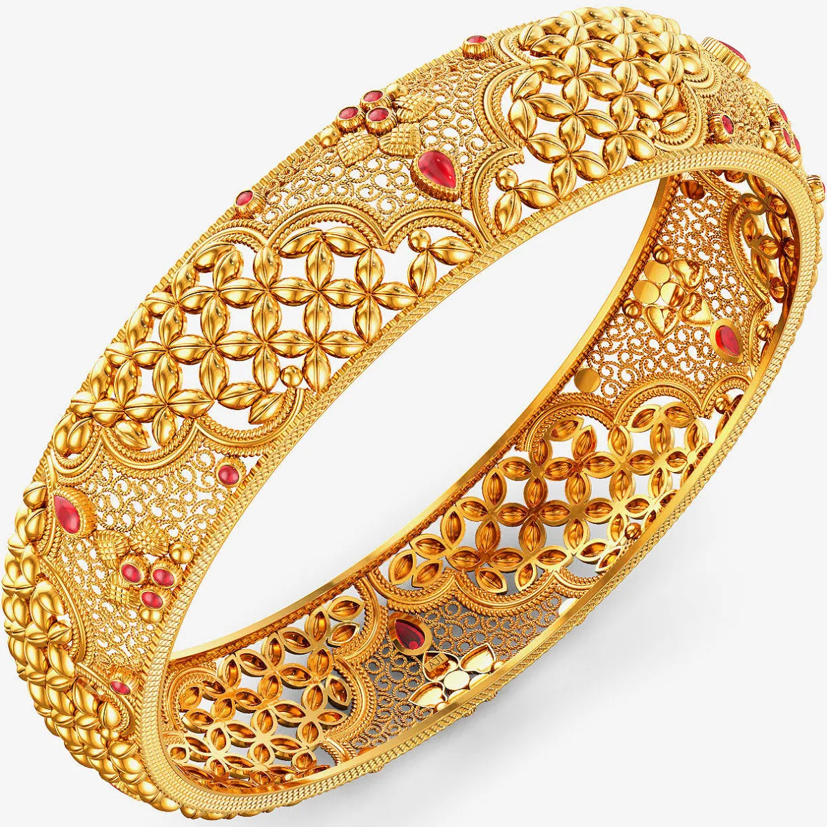 Joyalukkas 22 KT Intricate Bloom Gold Bangle