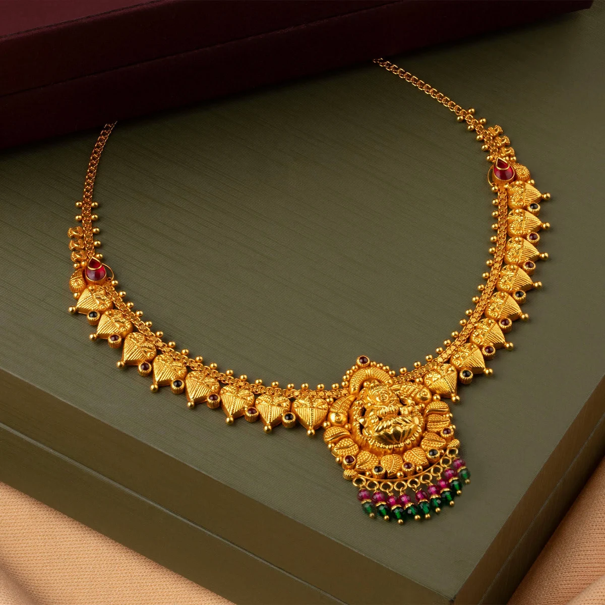 22 KT Lakshmi Charm Gold Necklace