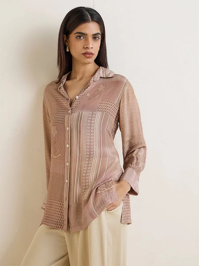 Buy Zuba Dusty Pink Printed Tunic from Westside Pink