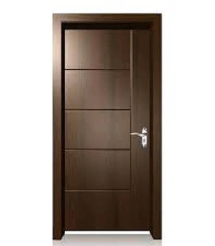 Brown Glossy Finished Dark Wooden Door